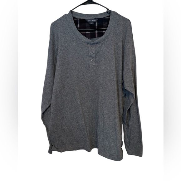 Eddie Bauer Other - Eddie Bauer Men’s Long-Sleeve Henley Shirt Size L Gray Winter Cozy Casual